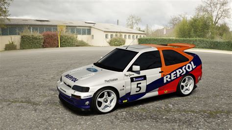 ford escort cosworth repsol rally car  Ford Escort RS Cosworth Initially built for World Rally Championship Group A competition homologation, these AWD turbocharged hatches were victorious at 10 different WRC events from 1993-1997